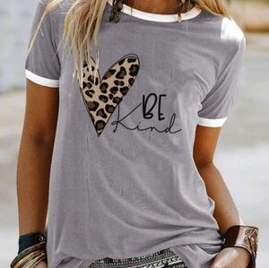 Be Kind Leopard Heart Graphic Tee